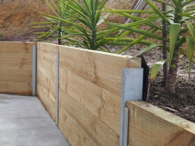 Treated Pine Sleeper Retaining Walls
